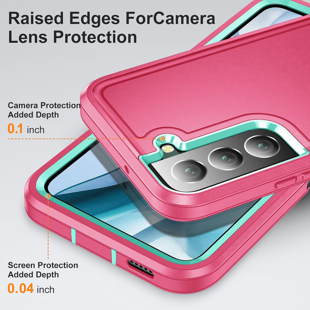BaHaHoues Funda para Samsung Galaxy S22, Samsung S22 con soporte integrado, a prueba de golpes, polvo y caídas, de grado militar, funda protectora para Galaxy S22 5G de 6.1 pulgadas (rosa/azul aguamarina)