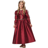 Disfraz de princesa renacentista rojo para niña talla M