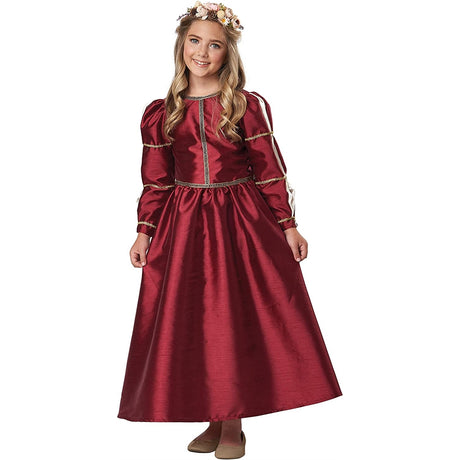 Disfraz de princesa renacentista rojo para niña talla M