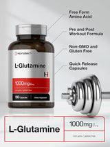 Horbaach L Glutamina Cápsulas 1000mg Suplemento 180 cápsulas