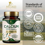 Suplemento Calcio 1200 mg con vitamina D3 apoyo óseo