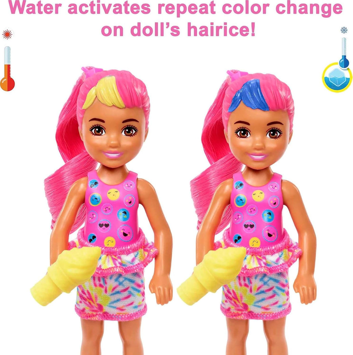 Barbie Muñeca Revelación y Accesorios, Serie Tye-Dye, 6 Sorpresas