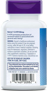 Suplemento Natrol 5-HTP 50mg, Apoyo al Ánimo, 45 Cápsulas