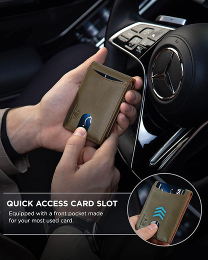 Billetera Bifold Minimalista SERMAN con Bloqueo RFID y Clip