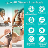 Aceite de Vitamina E 100% Puro, 15000 IU, con Aceite de Coco