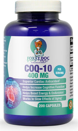 CoQ10 Suplemento Foxxy Doc 400mg 200 cápsulas