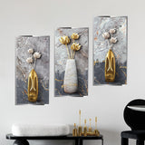 Pegatinas de Pared 3D Lotus, Set de 3, Adhesivas, 11.8x23.6