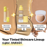 Crema de gel facial tintada con soporte de colágeno