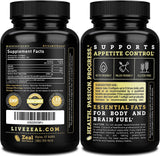 Suplemento de aceite MCT puro  360 cáp  3000 mg energía Keto