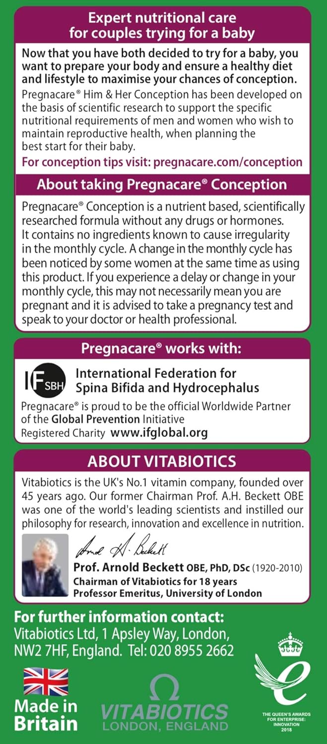 Pregnacare - Concepción para él y para ella Vitabiotics