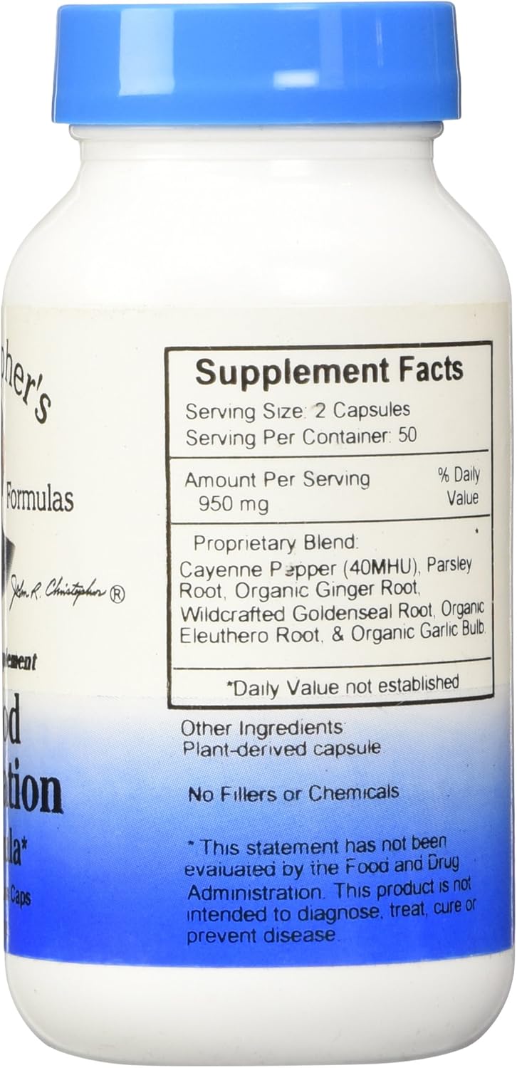 Suplemento Herbal Christopher's Circulación Sanguínea 100 Cápsulas
