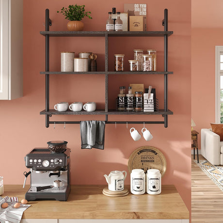 Estanterías Flotantes Bestier de 3 Niveles para Cocina 41.5