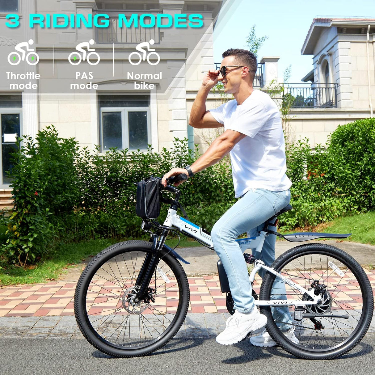 Bicicleta Eléctrica Vivi 500W, 26, Batería Extraíble, Modelo EB500