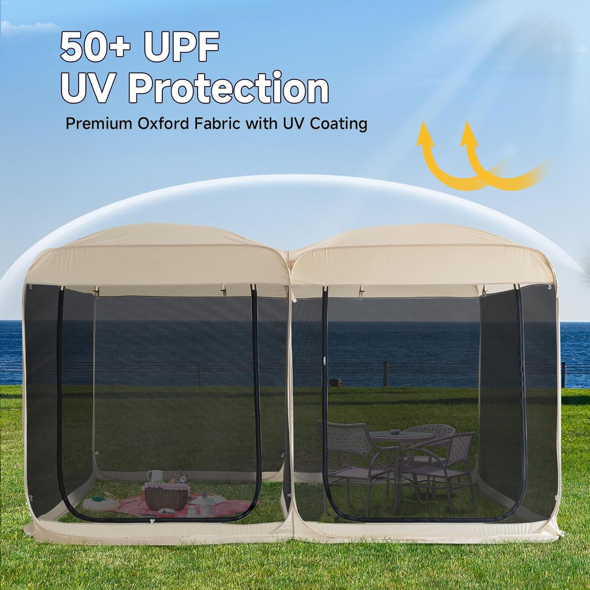 Tienda de Pantalla Alvantor 2 en 1, Carpa Pop Up 12' x 7.5