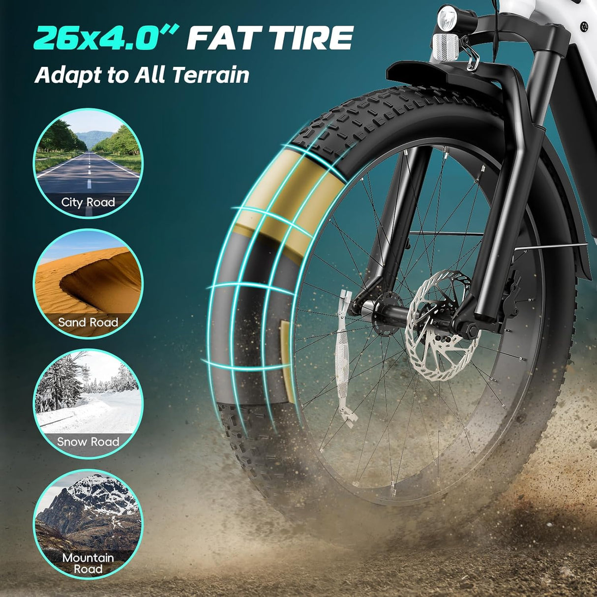 Bicicleta eléctrica Vivi ACE01, 1475W, 48V, 7 velocidades