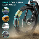 Bicicleta eléctrica Vivi ACE01, 1475W, 48V, 7 velocidades