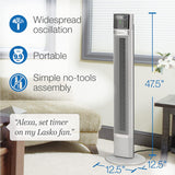 Lasko Ventilador Torre Oscilante Controlado por Voz T48401
