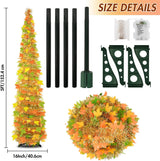 Árbol de Otoño 5FT - Tinsel con 60 Luces LED, Plegable, Modelo: 123