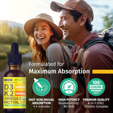 Gotas de Vitamina D3 K2 Orgánica, 5000 IU, 2 Pack, MCT Oil
