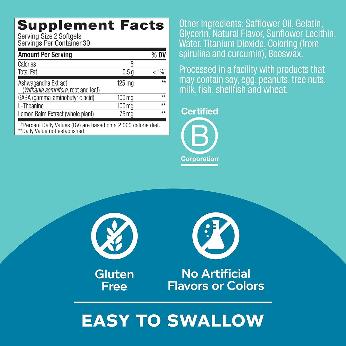 Suplementos Alimenticios  para aliviar el estrés 60 unidades