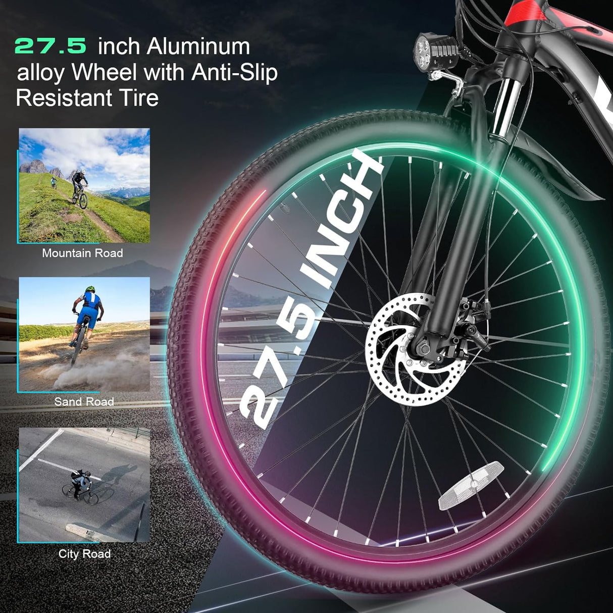 Bicicleta Eléctrica Vivi 27.5 500W 21 Velocidades, Modelo E-MTB