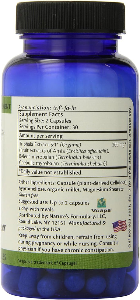 Suplementos  Nature;s Formulary Triphala, 60 unidades