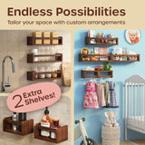 Estanterías Flotantes para Libros, 3 Largas y 2 Mini, 5-IN-1