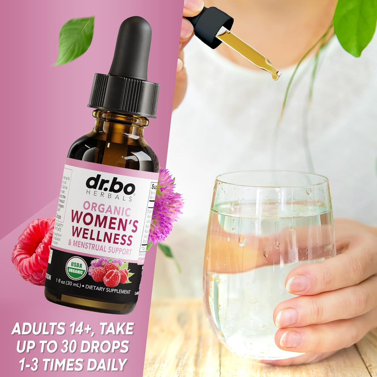 Suplemento orgánico de equilibrio hormonal y alivio PMS, 1 oz