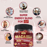 Gomas de Maca Orgánica para Mujeres y Hombres | Sin Azúcar | 2000mg con Ashwagandha y Ginseng