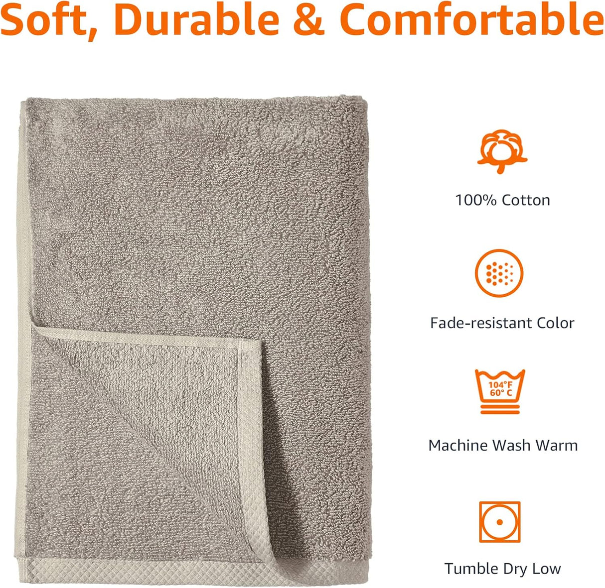 Sets de Toallas de baño de secado rápido de algodón  gris