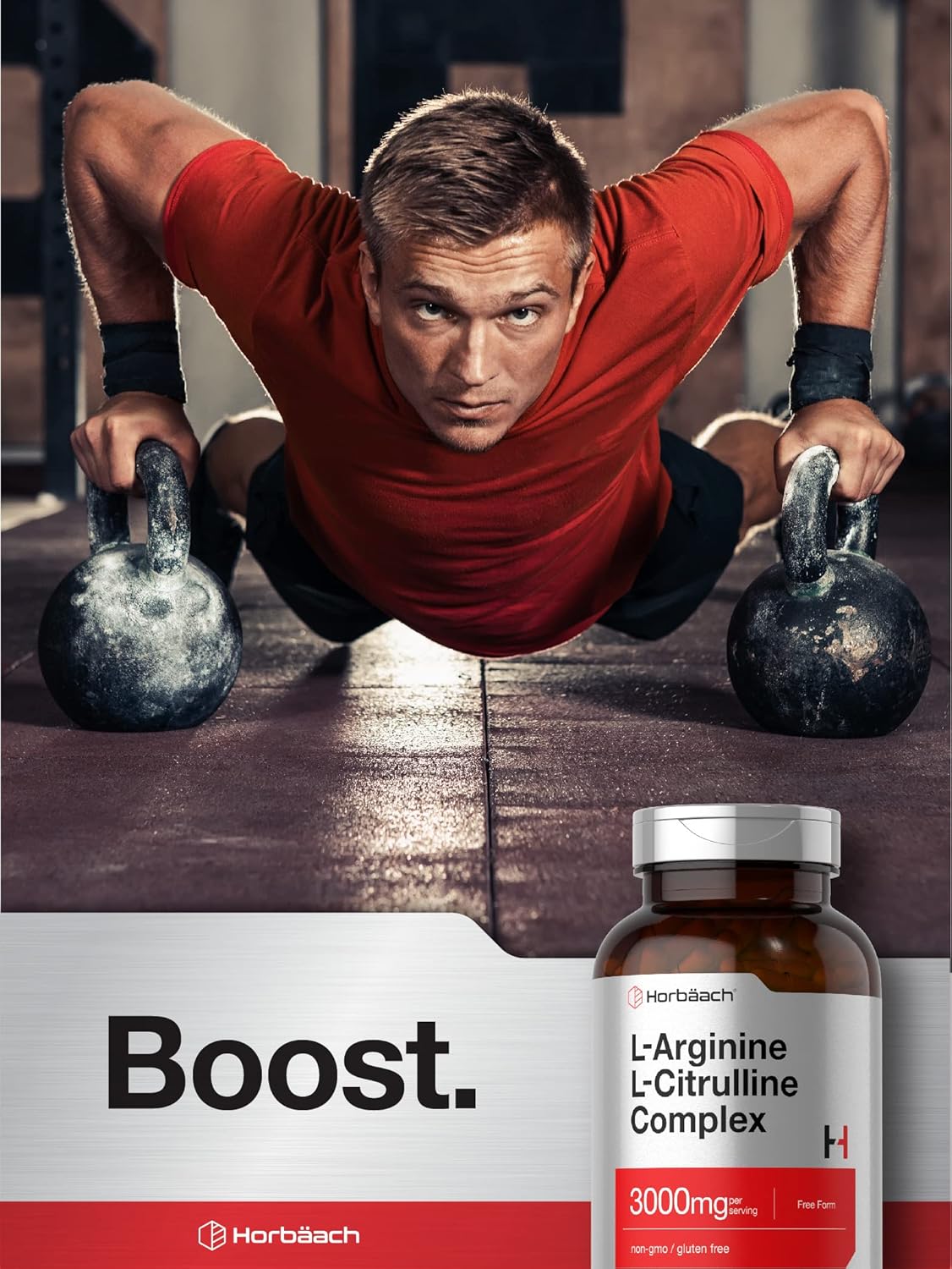 Complejo L-Arginina L-Citrulina Horbäach 3000mg 250 Cápsulas