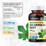 Suplemento de raíz Goldenseal orgánicas de sello de oro 100u