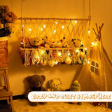 Hamaca para Peluches, Macrame, con Luz LED, 2 Pcs