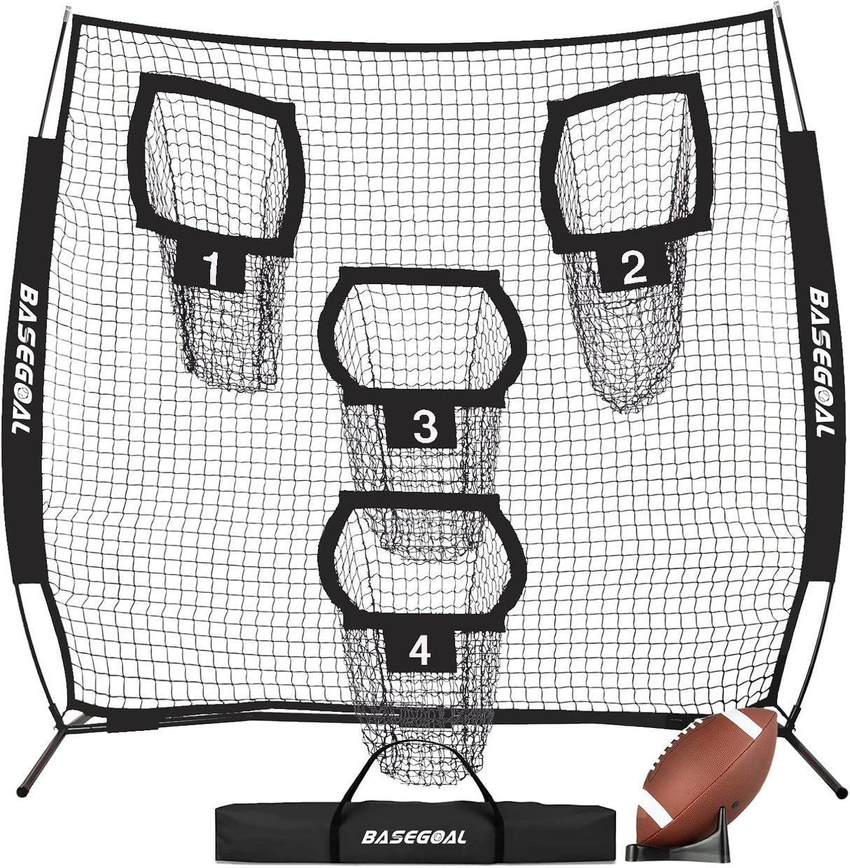 Red de Fútbol 8x8 ft con 4 Bolsillos de Puntería para Entrenamiento