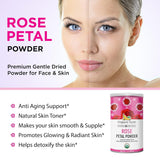 Polvo de Pétalo de Rosa Orgánico para Cocina y Cuidado Facial
