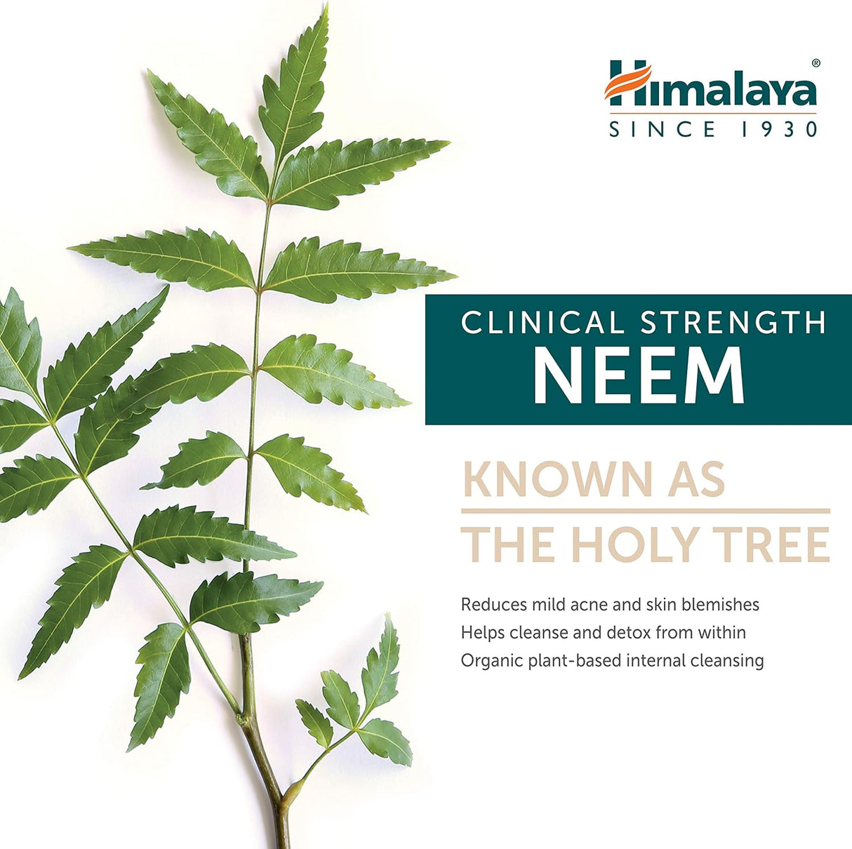 Suplemento Himalaya Organic Neem Alivio del acné 2 unidades