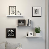 Estantes Flotantes, Juego de 3, Madera, Montaje en Pared