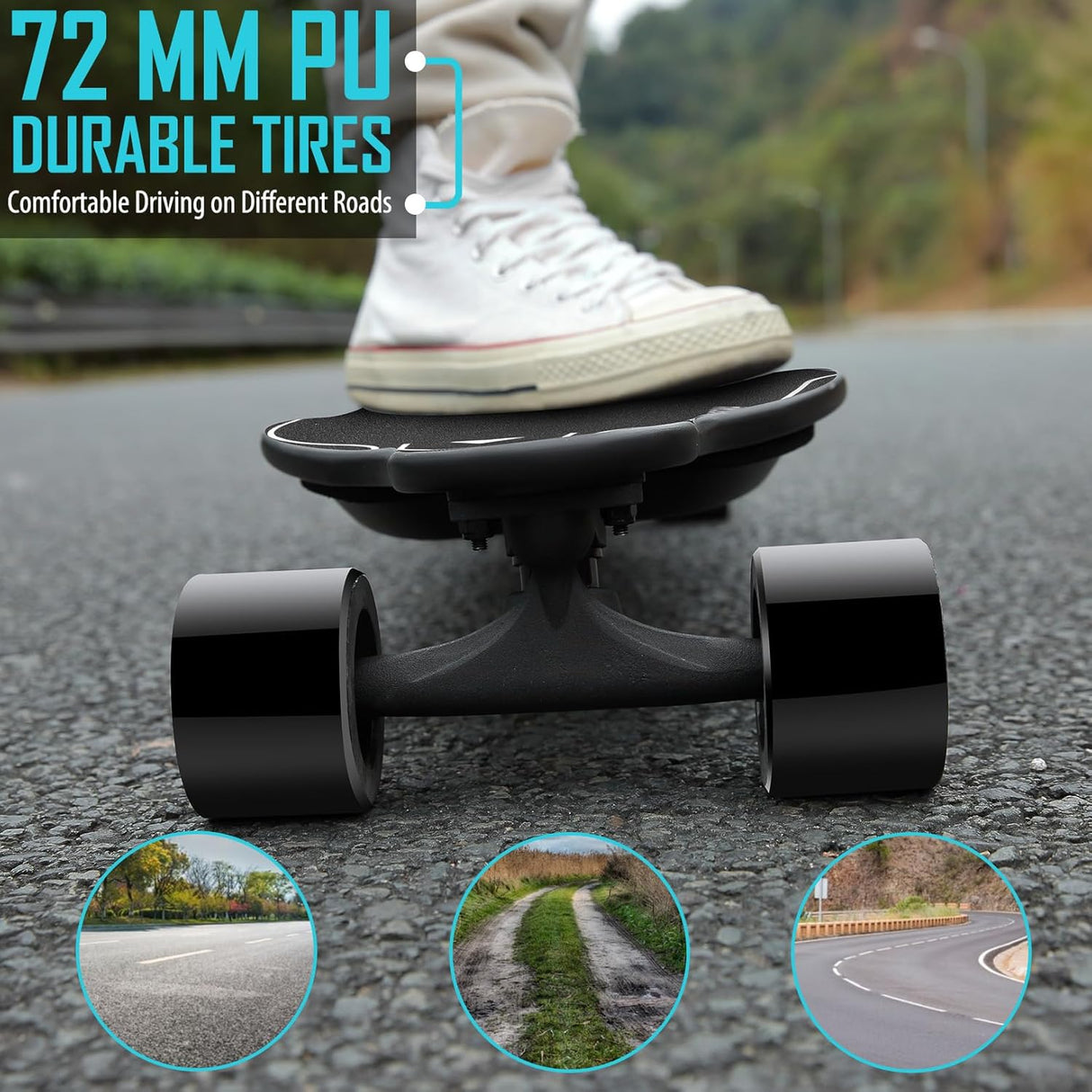 Skateboard eléctrico 350W-1200W, 12.4-28 MPH, 11-16 millas