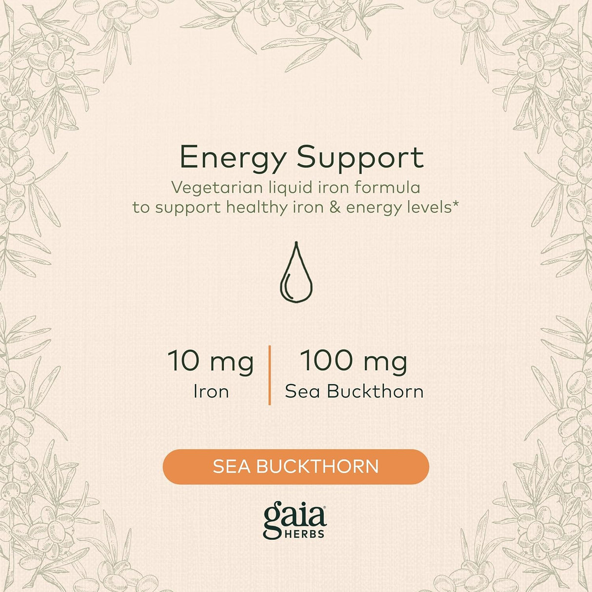 Suplemento Hierro líquido planta force gaia Herbs 16 onzas