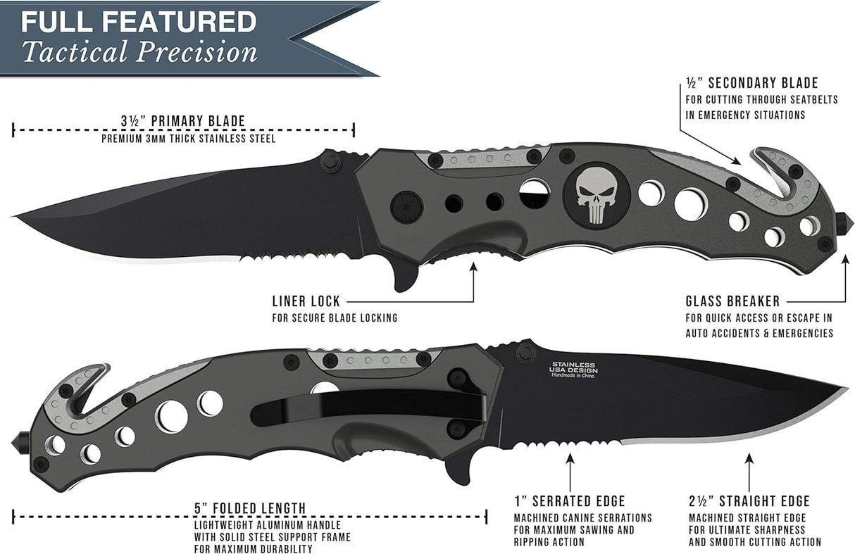 Cuchillo táctico 3 en 1 para militares y socorristas - Navy SEAL