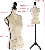 Maniquí Femenino con Base Tripode, Altura Ajustable, Modelo X