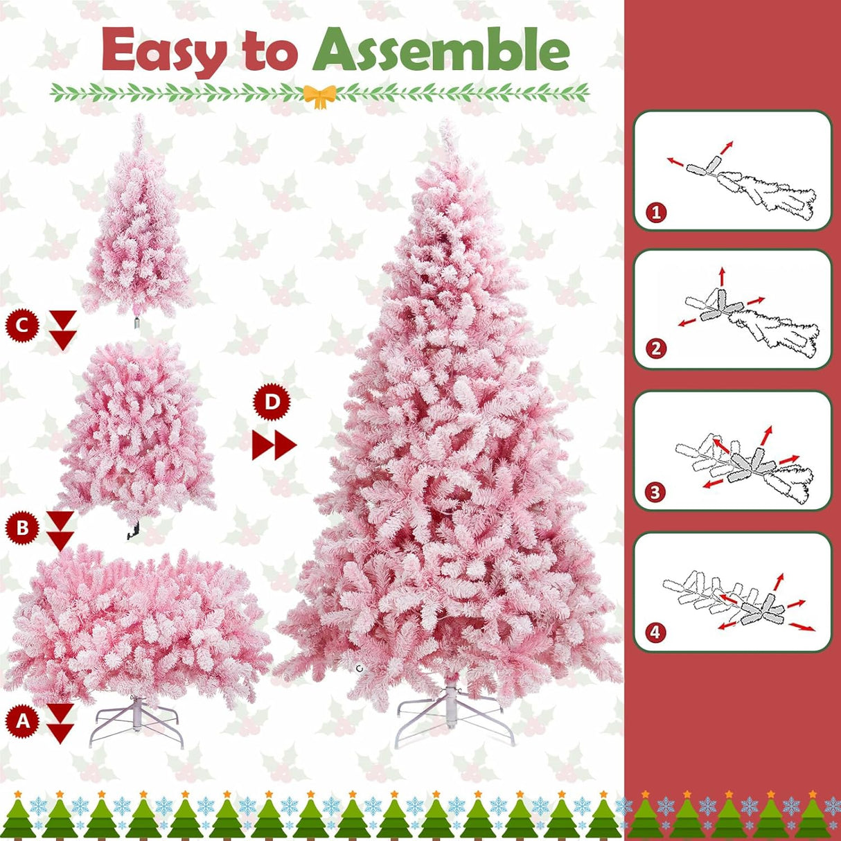 Árbol de Navidad Artificial de 7.5ft Preiluminado con Funciones