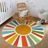 Alfombra redonda pequeña de 4 pies para habitación STARUIA