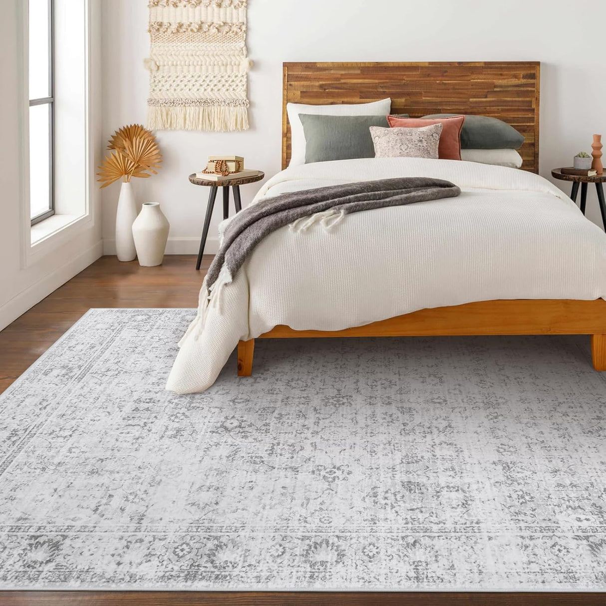 LIVEBOX Alfombra Lavable 8x10 Boho Antideslizante Vintage