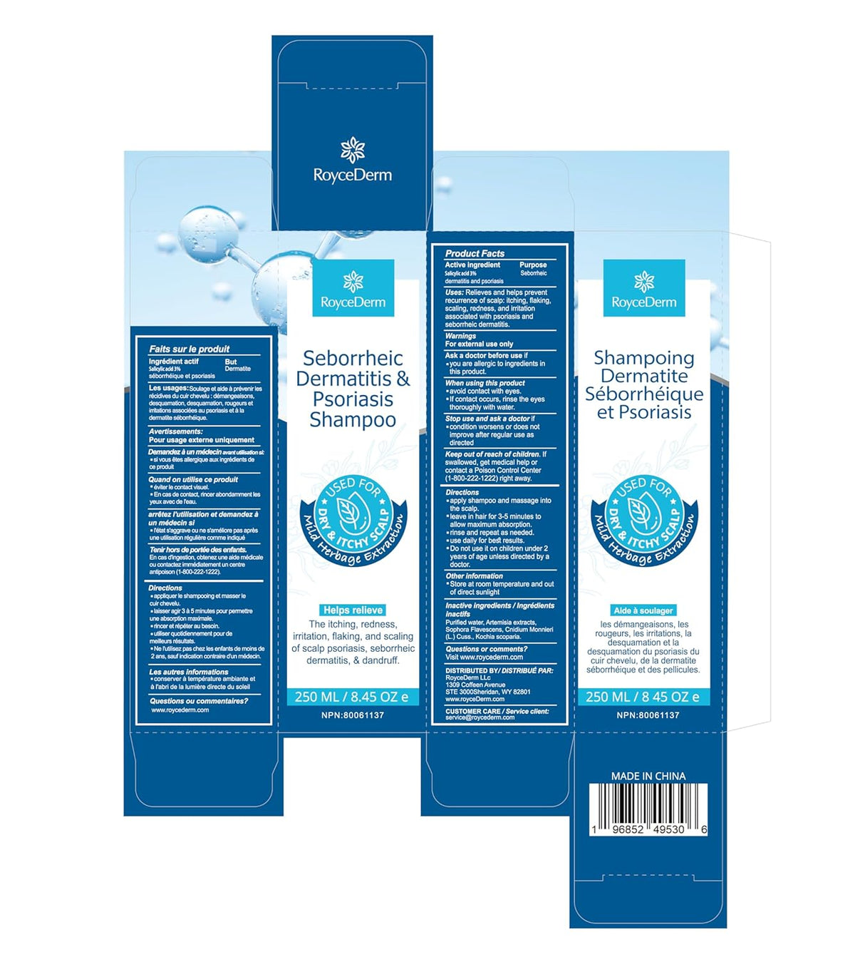 Roycederm Champú para la psoriasis para dermatitis