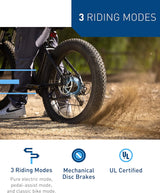 Bicicleta eléctrica Hiboy P6, 1000W, 62.1 millas, 26” fat tire
