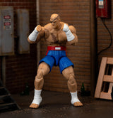 Figura de acción Sagat Street Fighter II Jada, articulada, accesorios y soporte, 7.6
