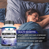 Melatonina 25mg Vegan, 120 Tabletas, L-Theanina, B-6, USA