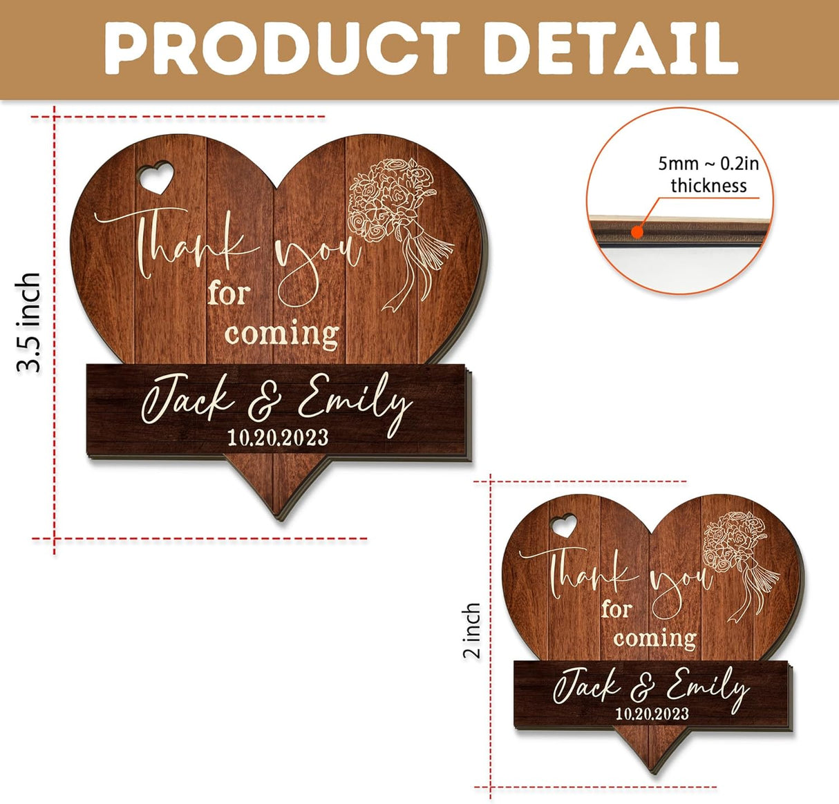 Recuerdos Personalizadas de Madera para Bodas