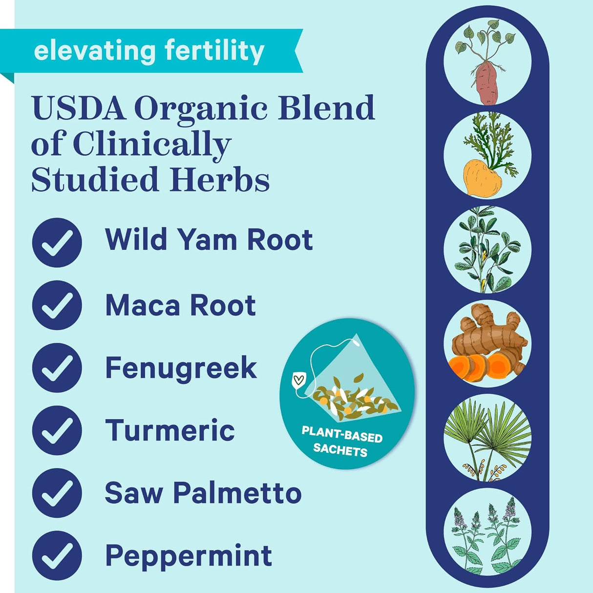 Té de Fertilidad para Hombres Blue Stork, Orgánico, 15 Sobres